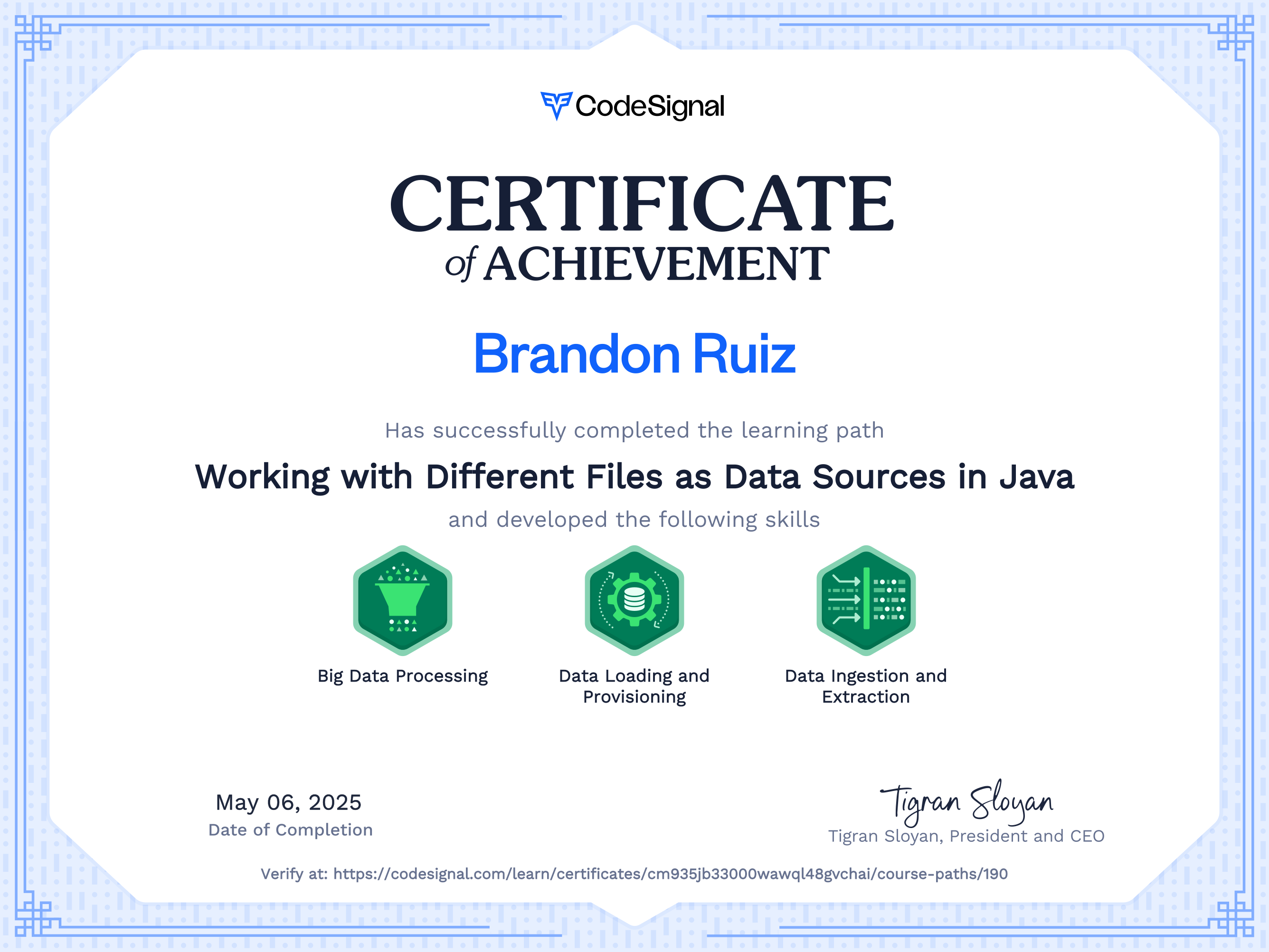 Path certificate for Working with Different Files as Data Sources in ...