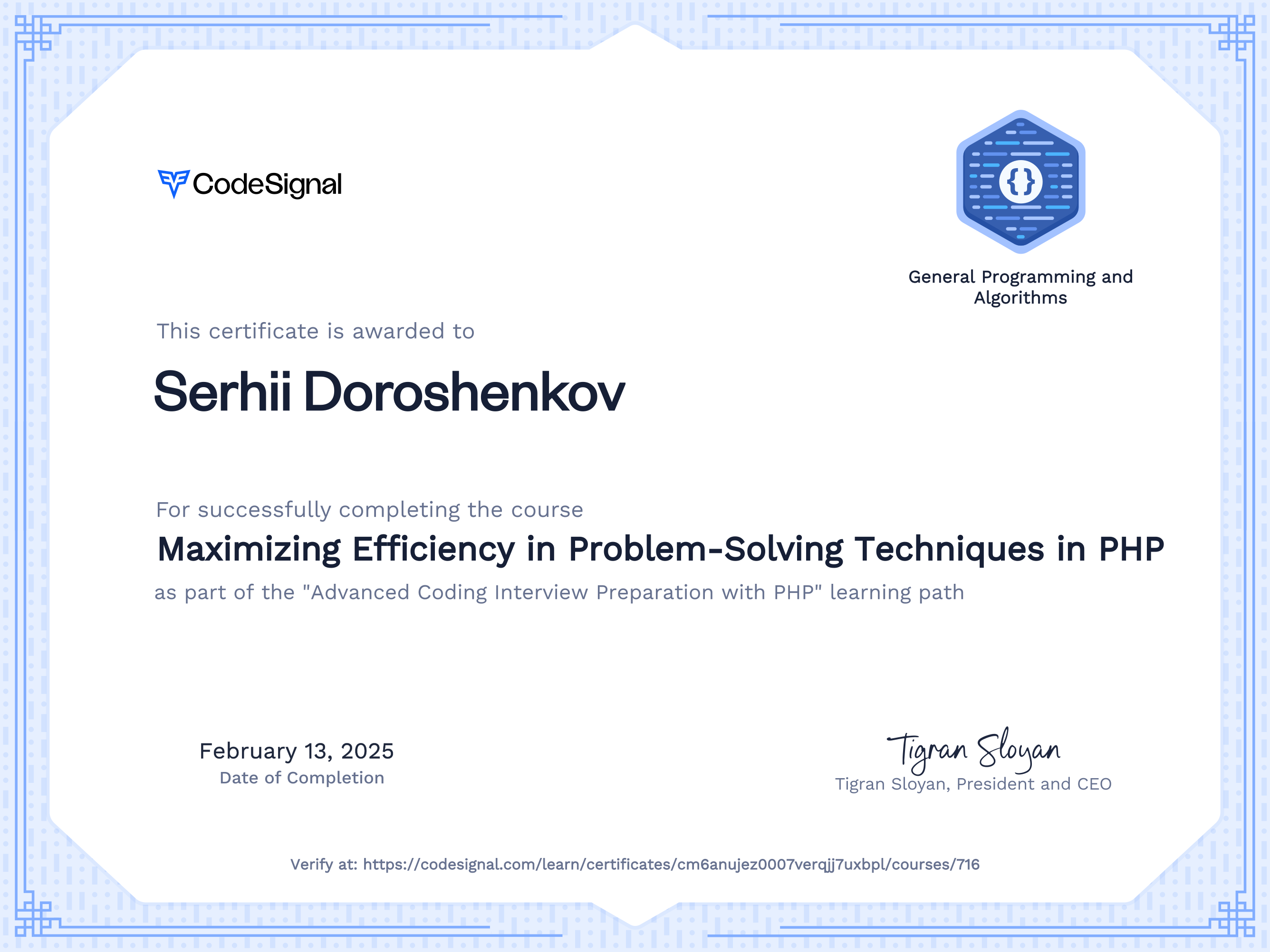 Course certificate for Maximizing Efficiency in Problem-Solving ...