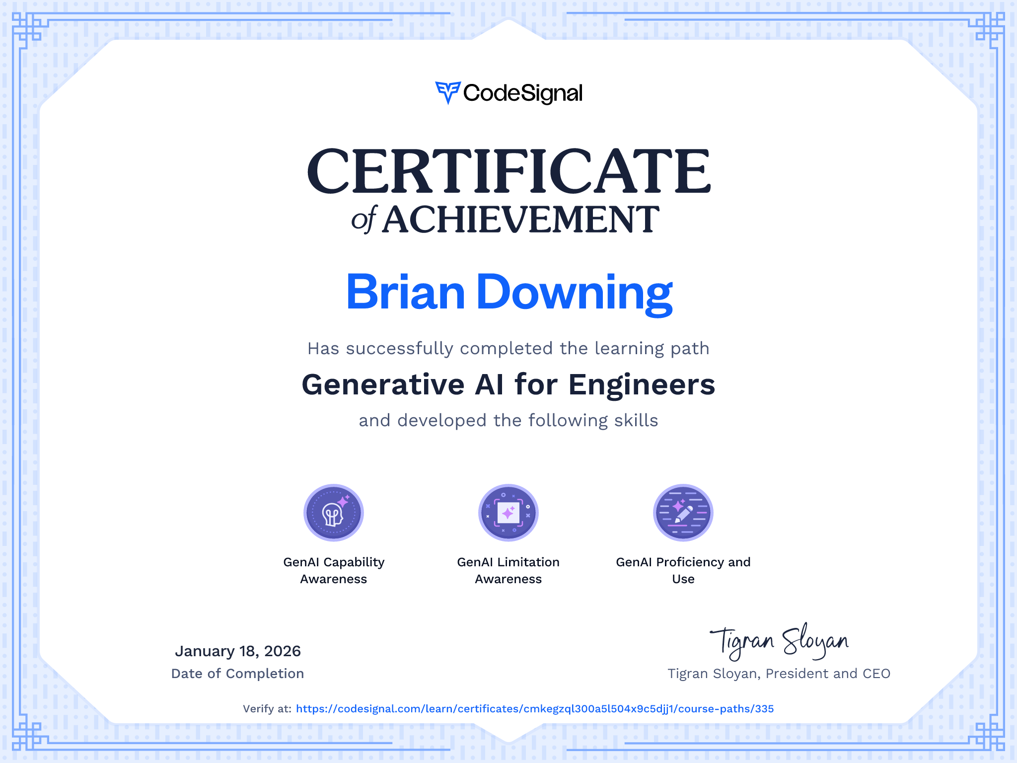 Path Certificate for Generative AI for Engineers
