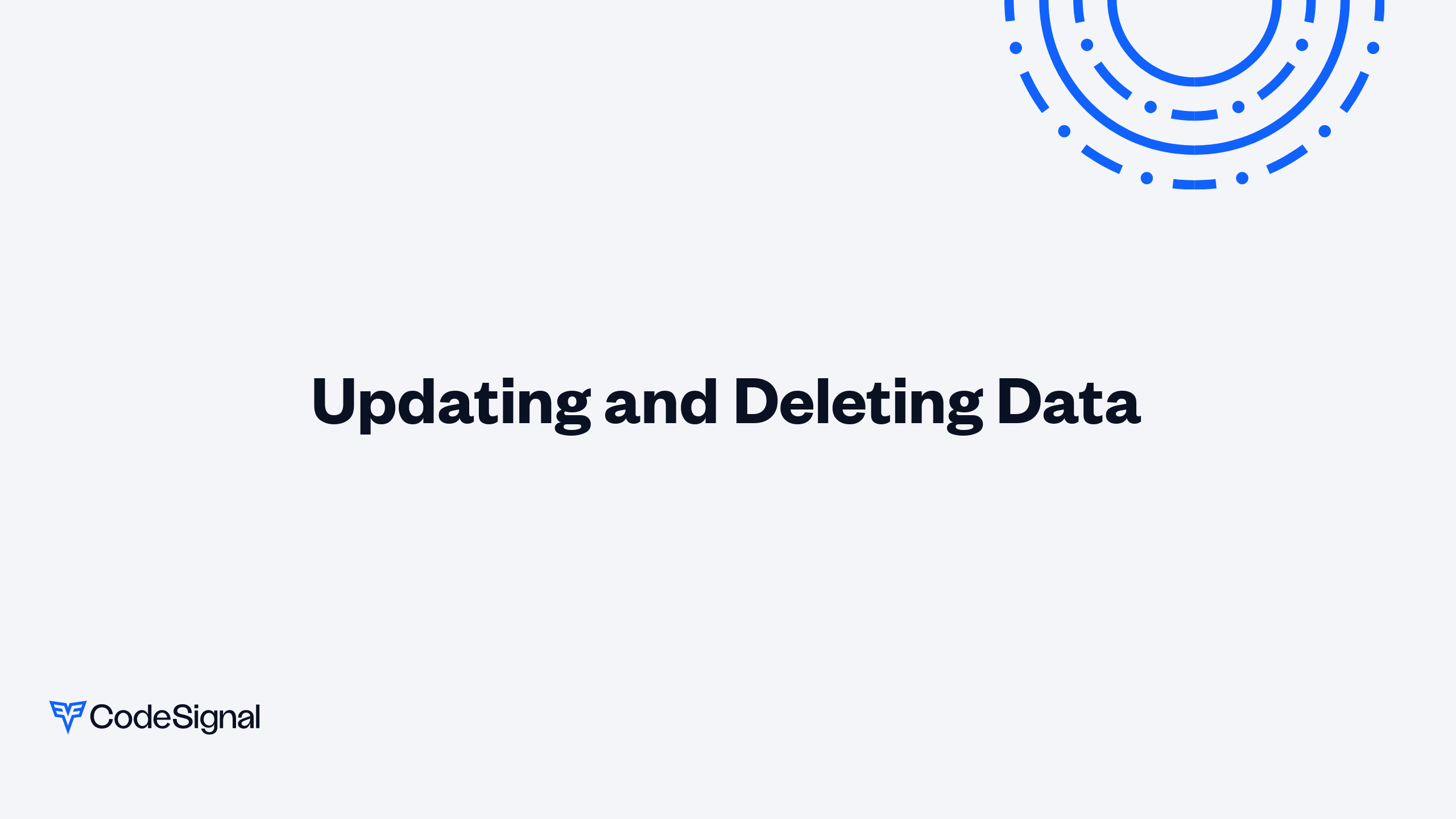 Updating and Deleting Data | CodeSignal Learn