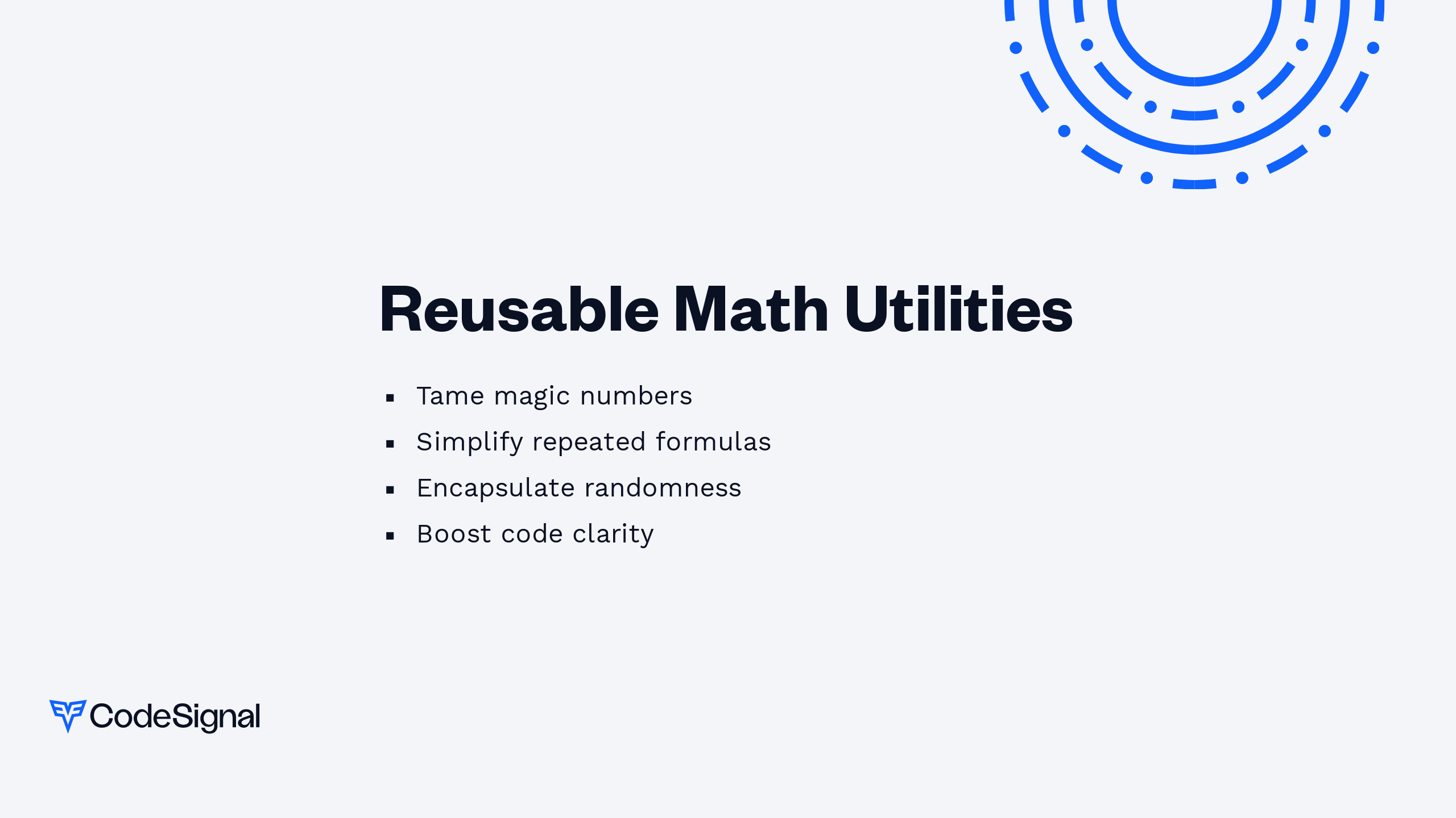 Math Utilities Reusable Math Utilities | CodeSignal Learn