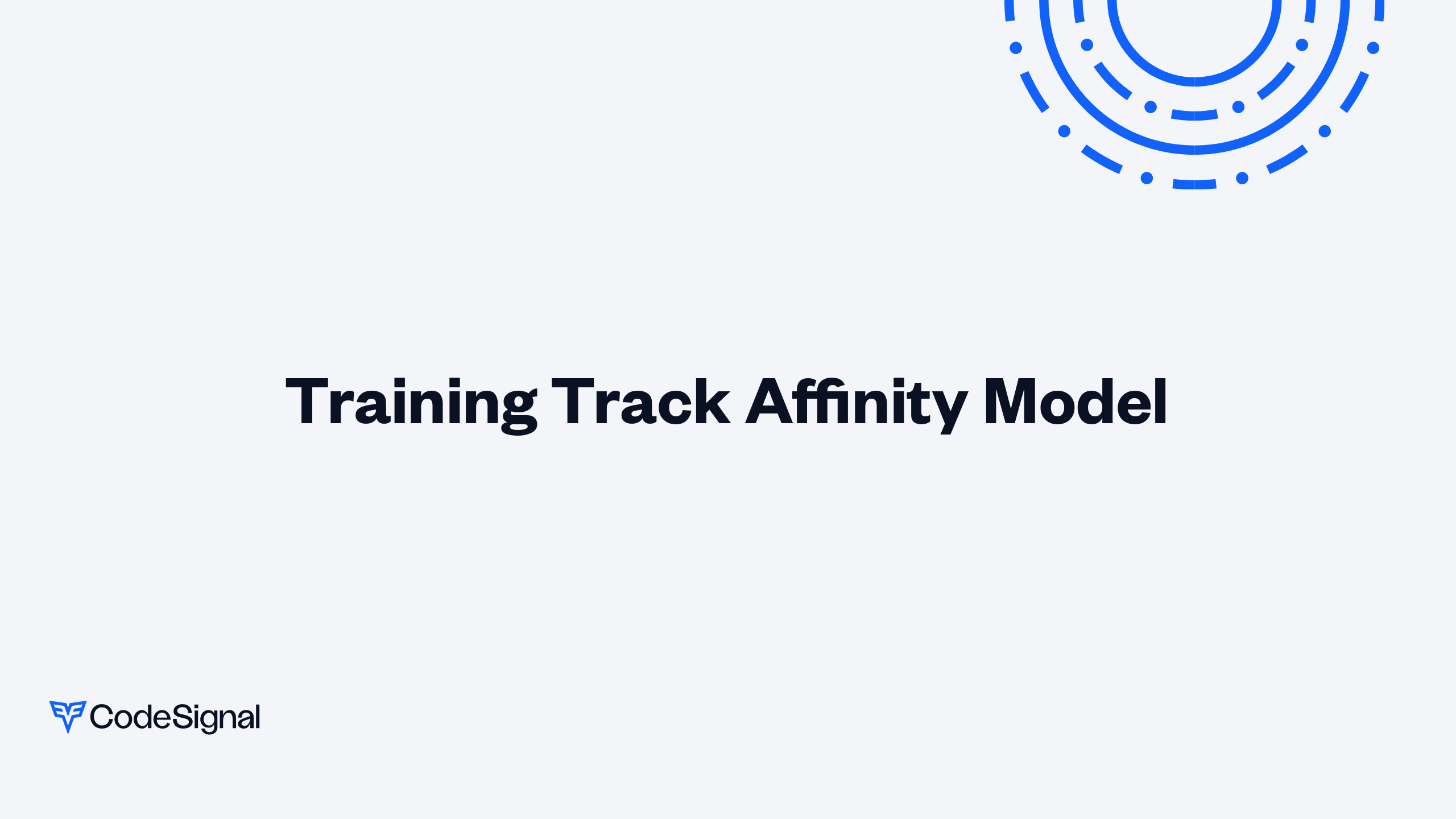 Training Track Affinity Model | CodeSignal Learn