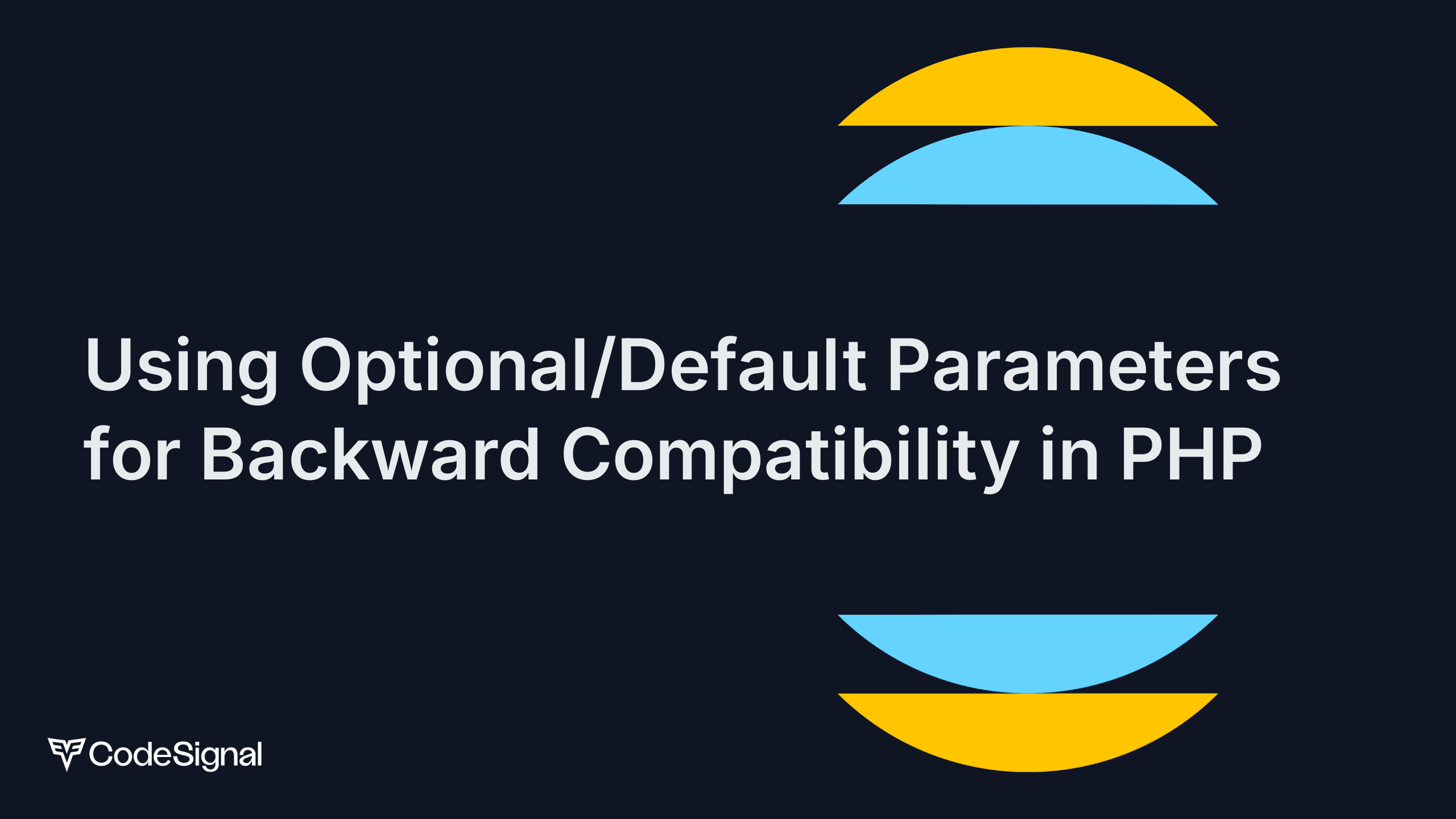 Using Optional/Default Parameters for Backward Compatibility in PHP ...
