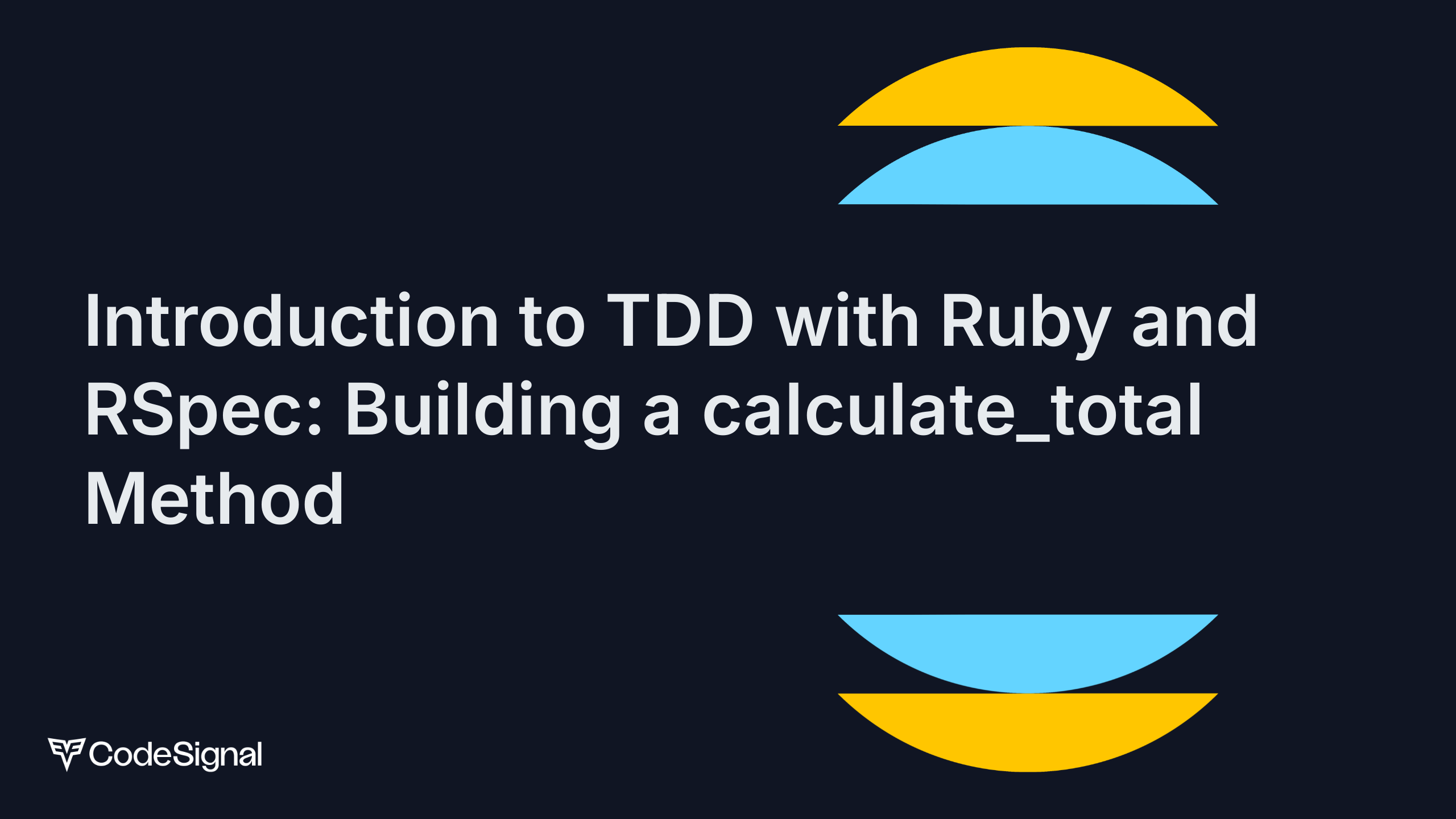 Introduction to TDD with Ruby and RSpec: Building a `calculate_total ...