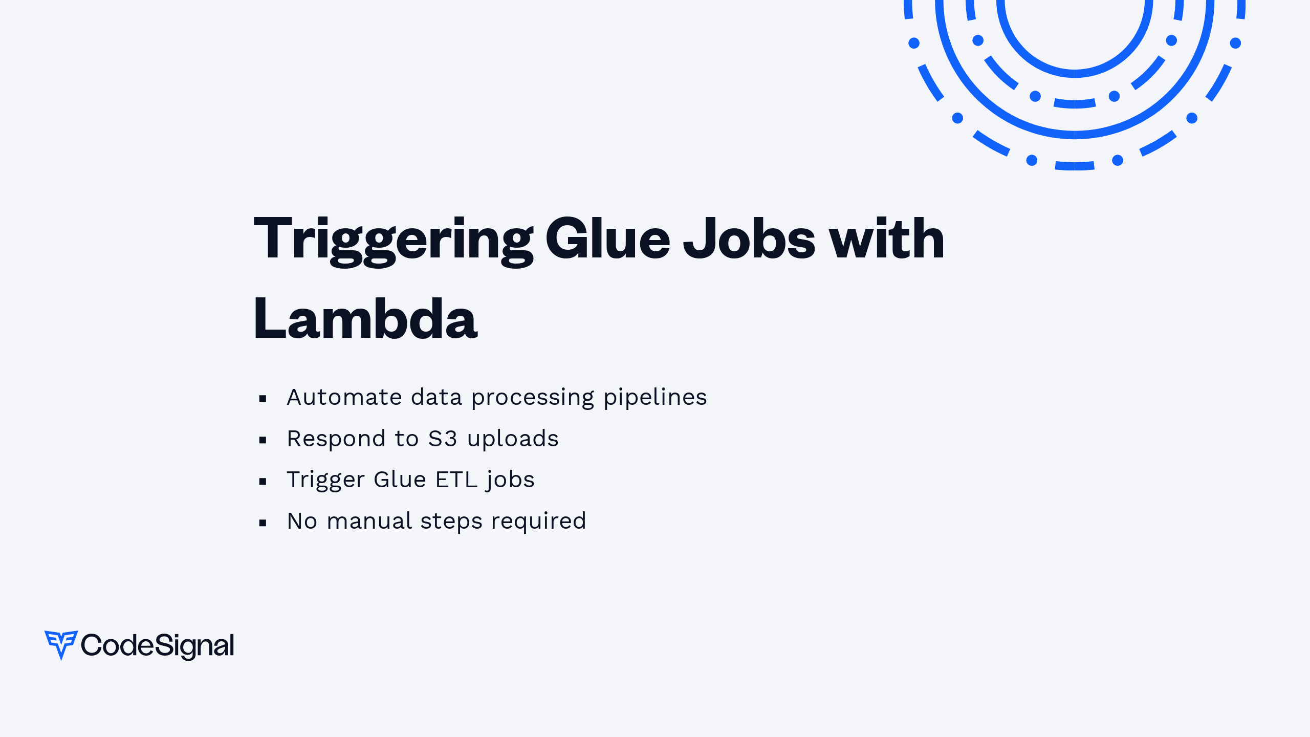 Triggering Glue Jobs with Lambda | CodeSignal Learn