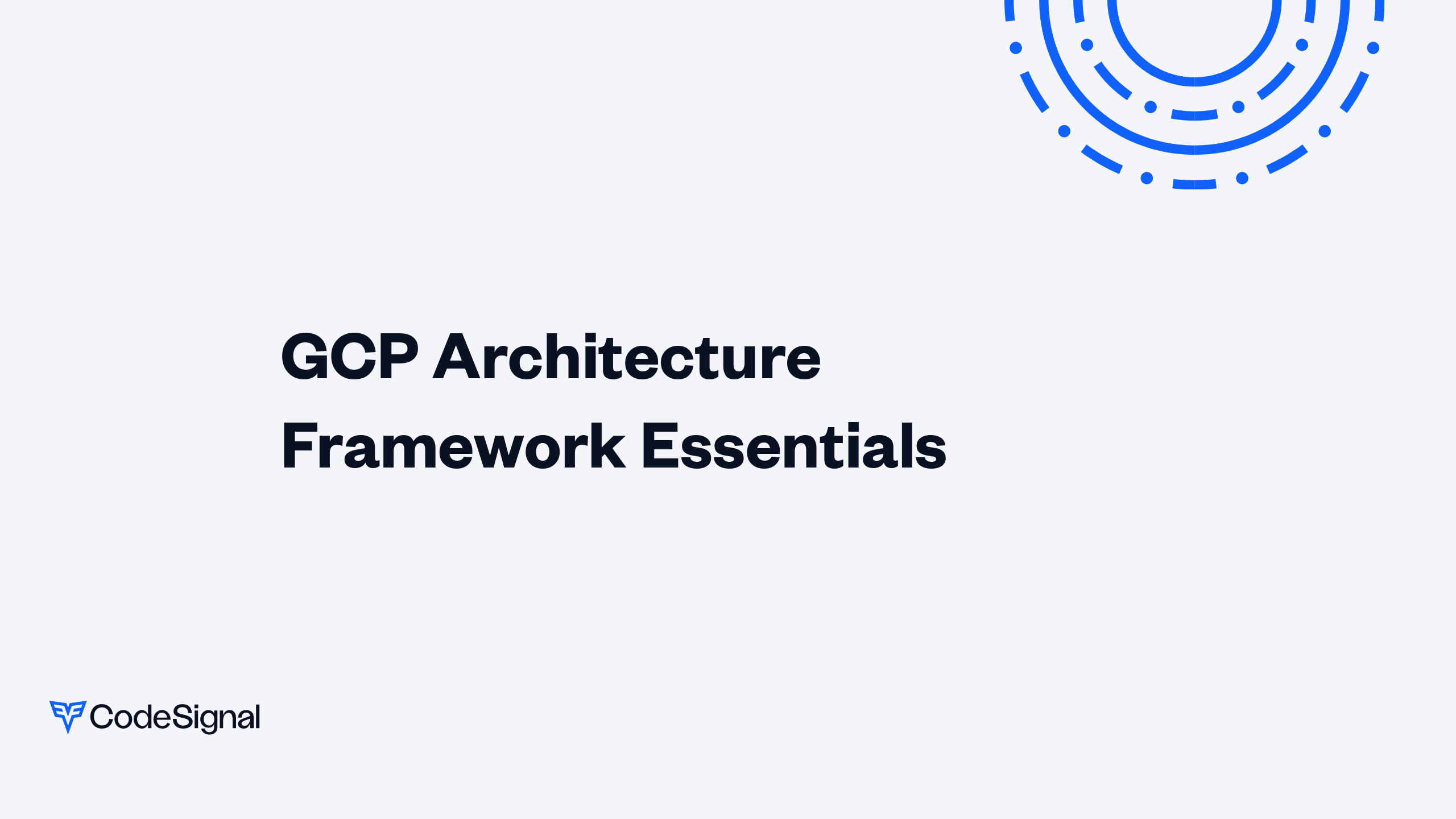 GCP Architecture Framework Essentials | CodeSignal Learn