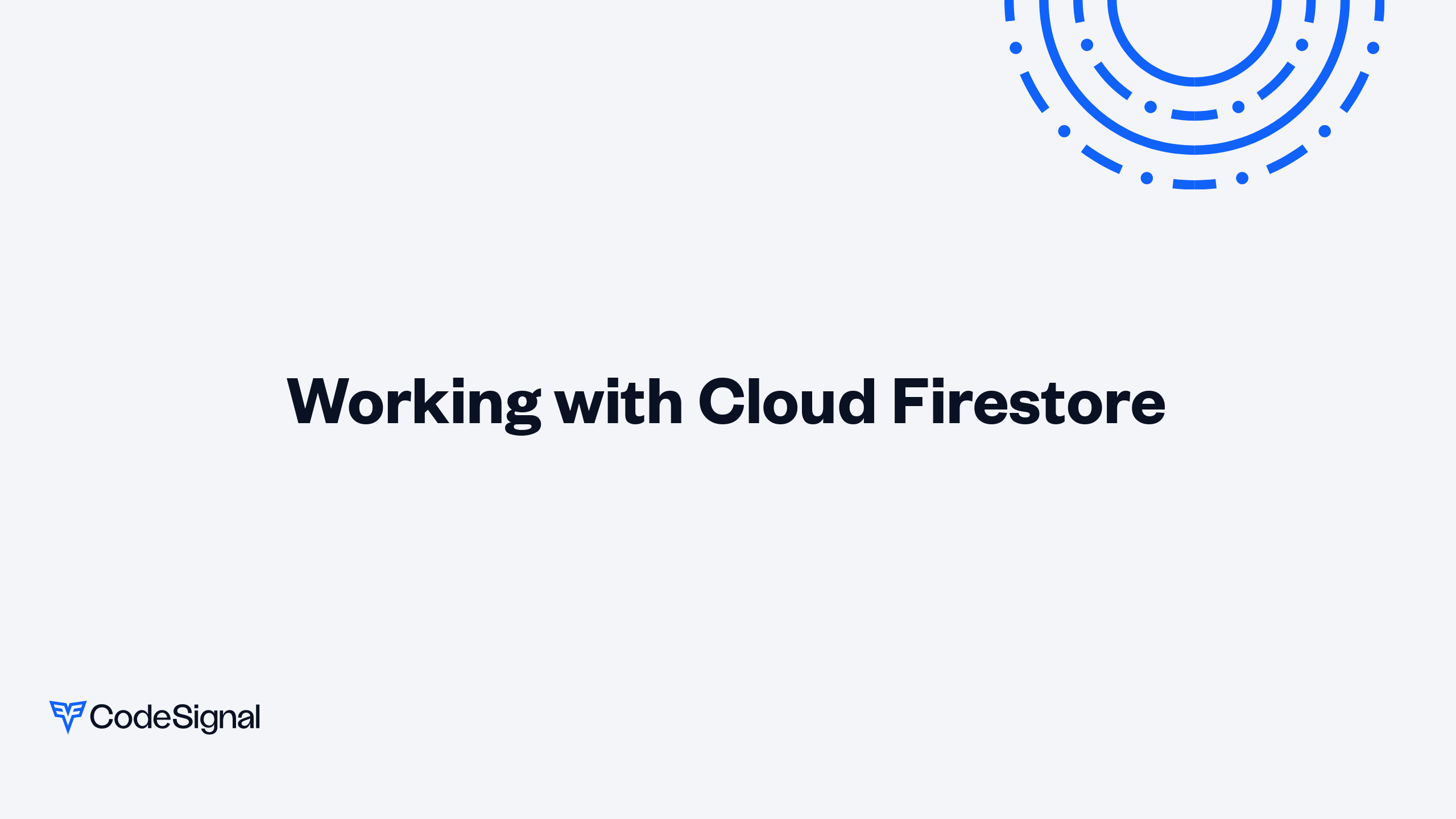 Working with Cloud Firestore | CodeSignal Learn