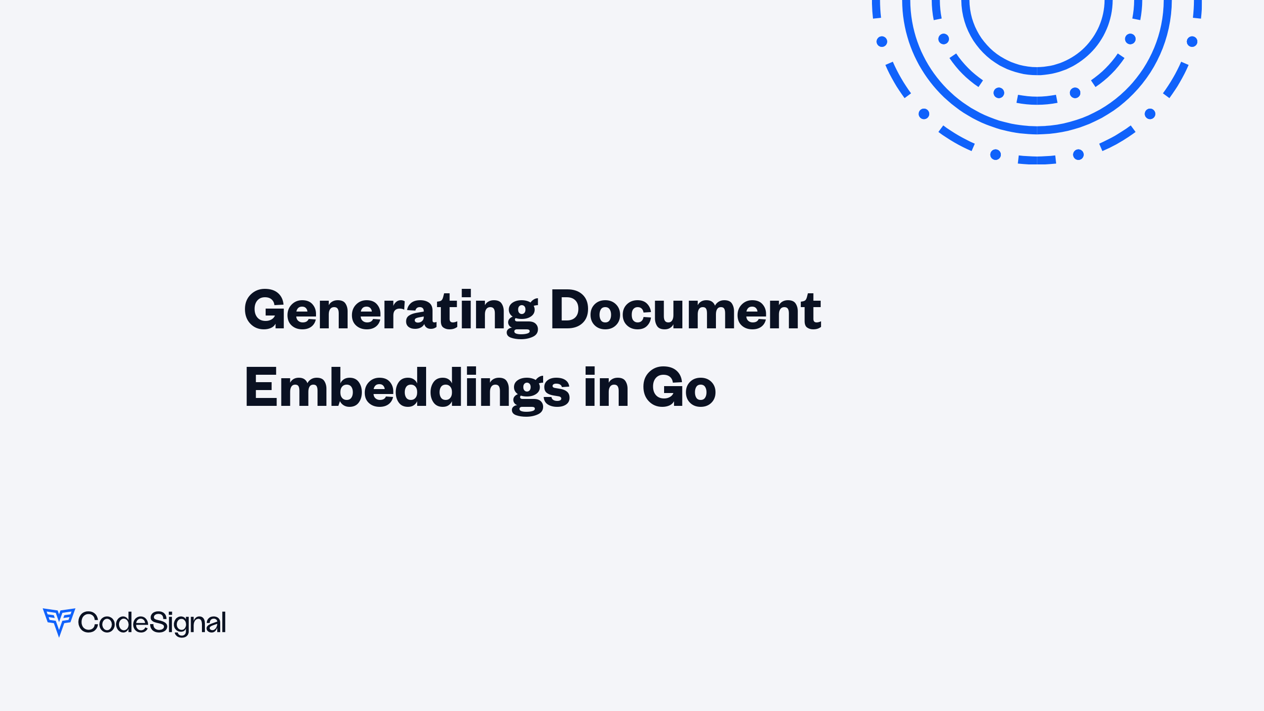 Generating Document Embeddings in Go | CodeSignal Learn