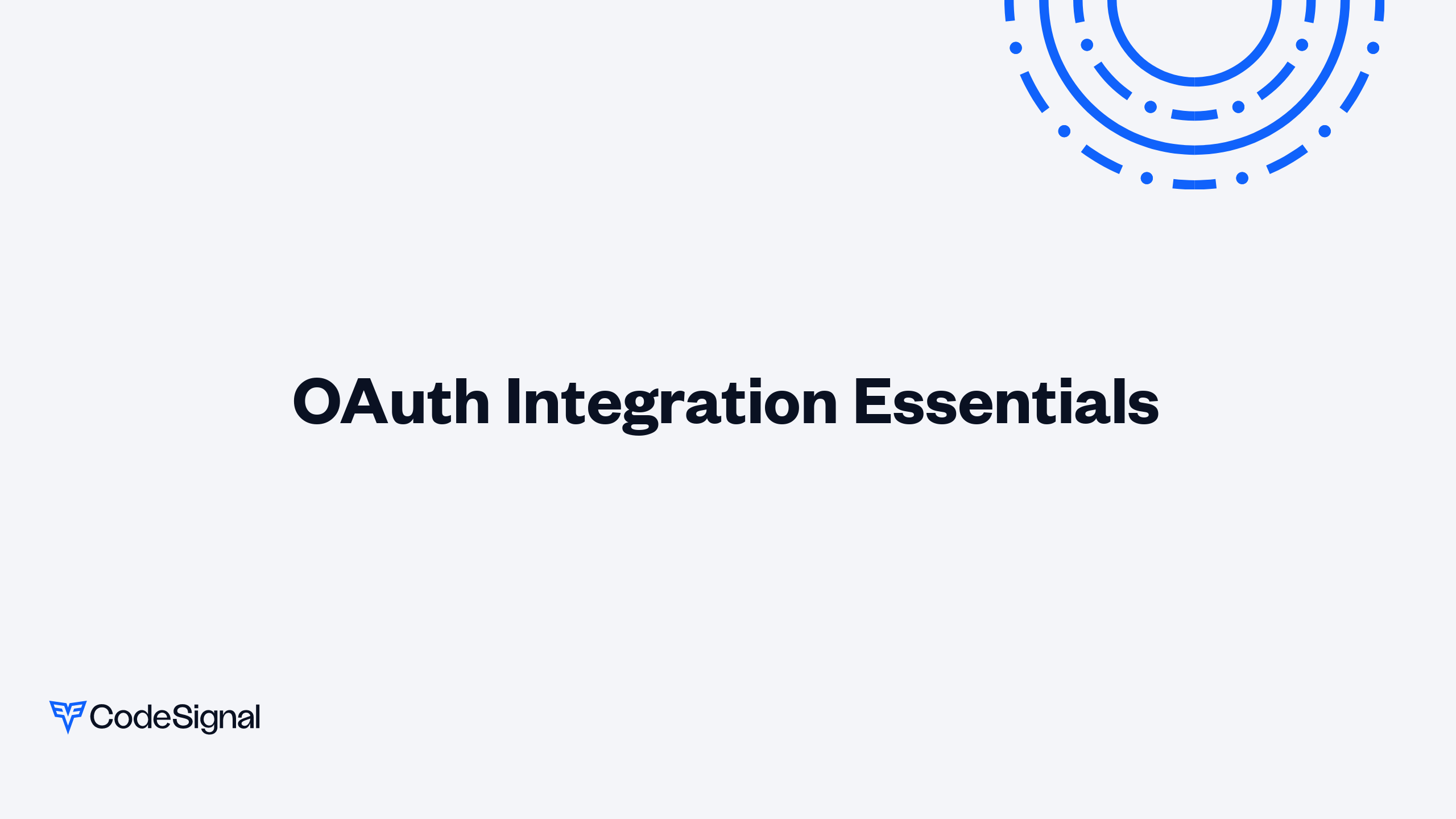 OAuth Integration Essentials | CodeSignal Learn