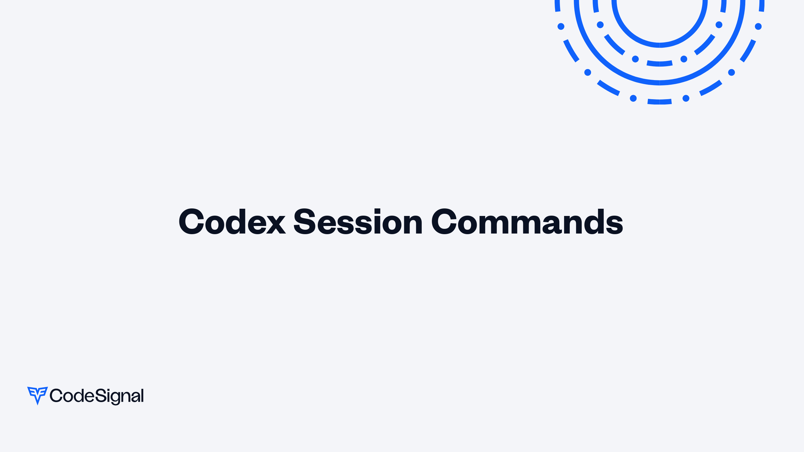 Codex Session Commands | CodeSignal Learn